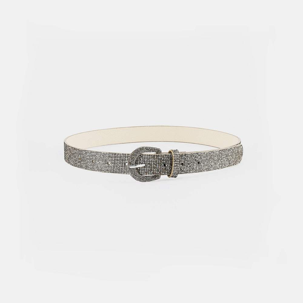 Sequin PU Leather Belt - Trendsi - Flyclothing LLC