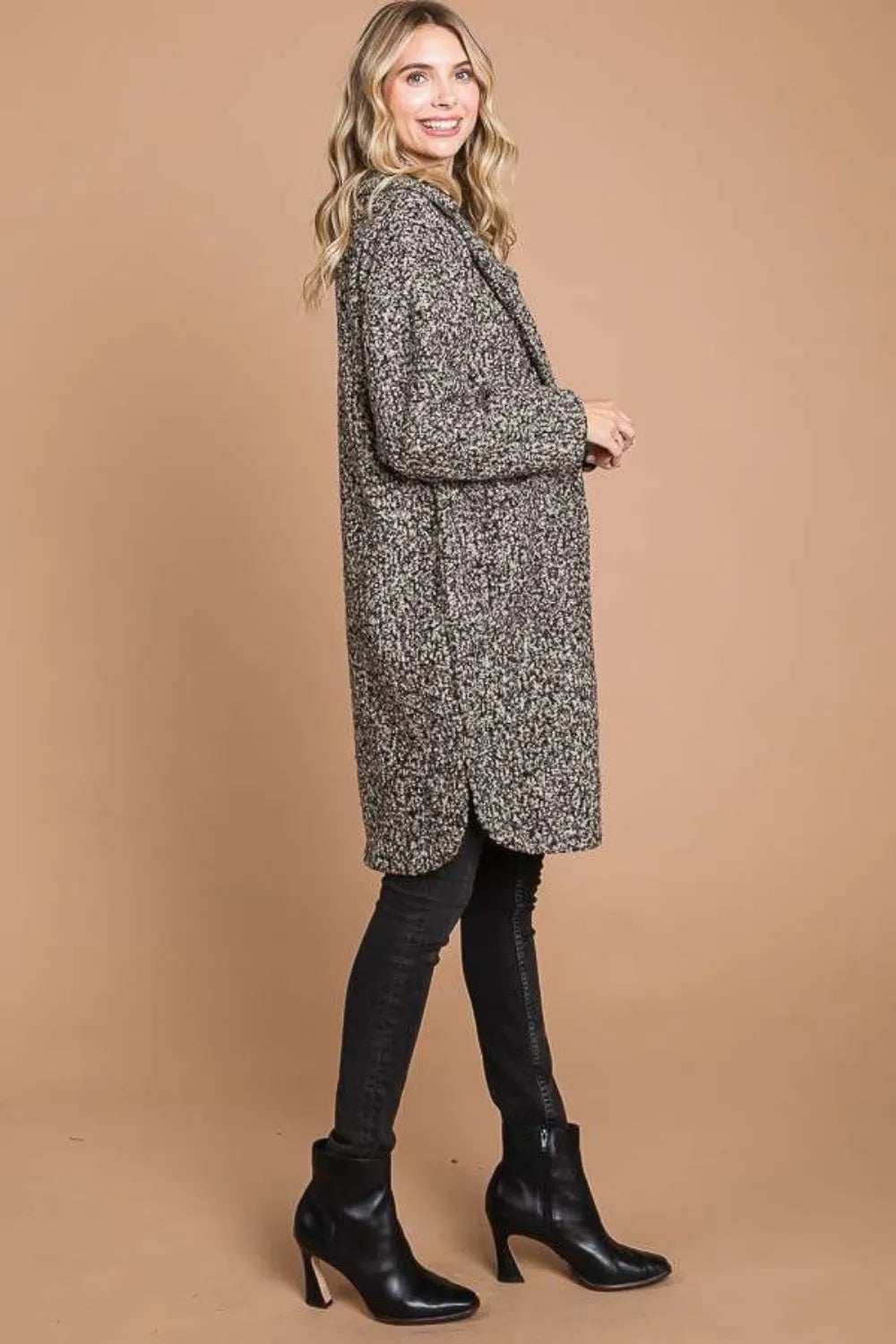 Culture Code Full Size Lapel Collar Double Breast Teddy Coat - Trendsi - Flyclothing LLC