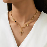 18K Gold-Plated Cross Pendant Necklace - Trendsi - Flyclothing LLC