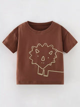 Children's Cartoon Lion Round Neck T-Shirt - Trendsi - Flyclothing LLC