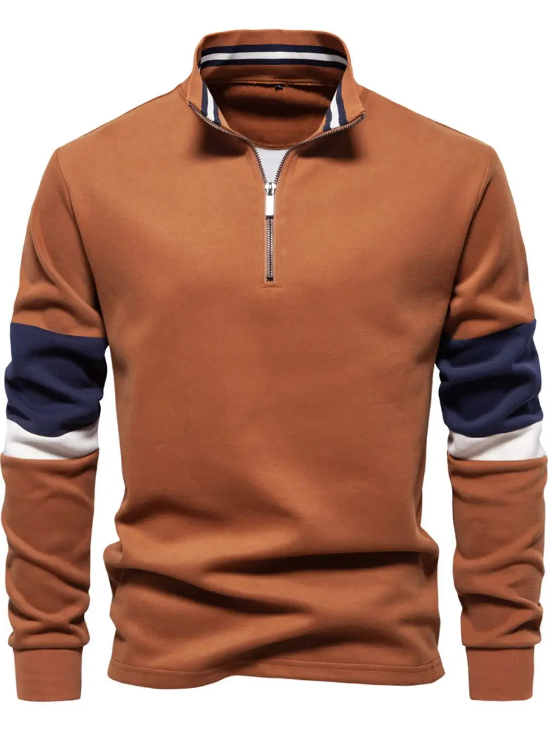 Men's Color Block Long Sleeve Polo - Trendsi - Flyclothing LLC
