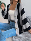 Color Block Button-Up Cardigan - Trendsi - Flyclothing LLC