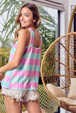 BiBi Multi Color Plaid Brushed Neck Tank - Trendsi - Flyclothing LLC