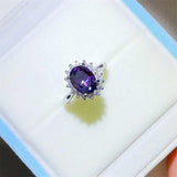 2 Carat 925 Sterling Silver Oval Moissanite Ring - Trendsi
