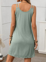 Texture Scoop Neck Double Spaghetti Strap Dress - Trendsi - Flyclothing LLC