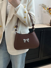 Bow PU Leather Knotted Strap Handbag - Trendsi