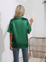 Button Down Short Sleeve Shirt - Trendsi - Flyclothing LLC