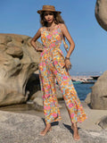 V-Neck Wide Leg Jumpsuit - Trendsi - Flyclothing LLC