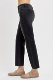 RISEN Tummy Control Mid Rise Crop Straight Jeans - Trendsi