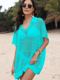 Hollow Out Collared Neck Cover-Up - Trendsi - Flyclothing LLC
