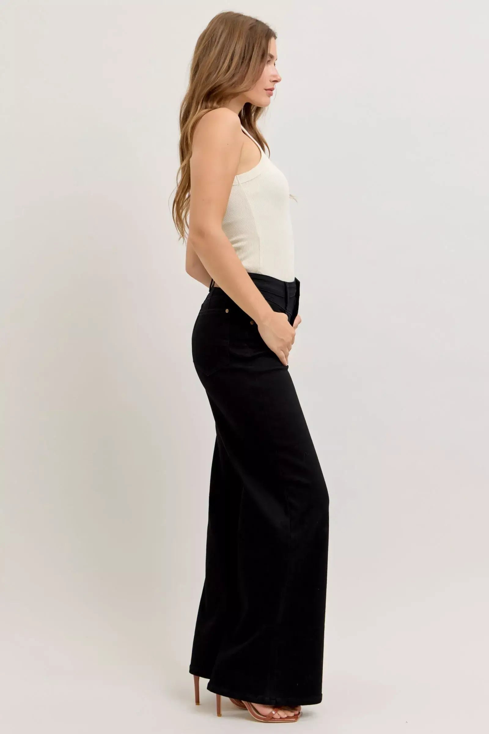 Judy Blue High-Waisted Wide Leg Jeans - Trendsi - Flyclothing LLC