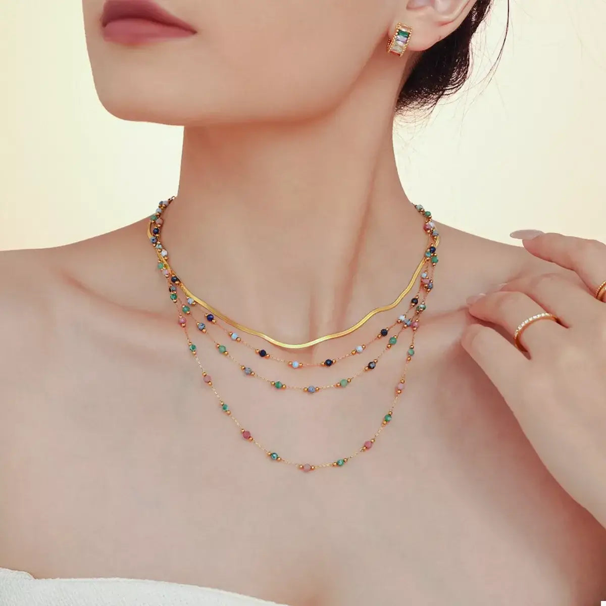18K Gold-Plated Titanium Steel Necklace - Trendsi - Flyclothing LLC