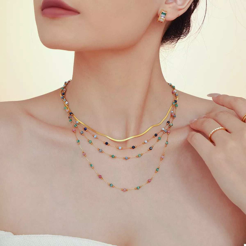 18K Gold-Plated Titanium Steel Necklace - Trendsi - Flyclothing LLC