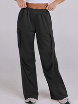 Elastic Waist Wide Leg Pants with Pockets - Trendsi - Flyclothing LLC