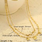 18K Gold-Plated Double-Layered Necklace - Trendsi - Flyclothing LLC