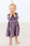 Vintage Violet 3/4 Sleeve Pocket Twirl Dress - Mila & Rose ® - Flyclothing LLC