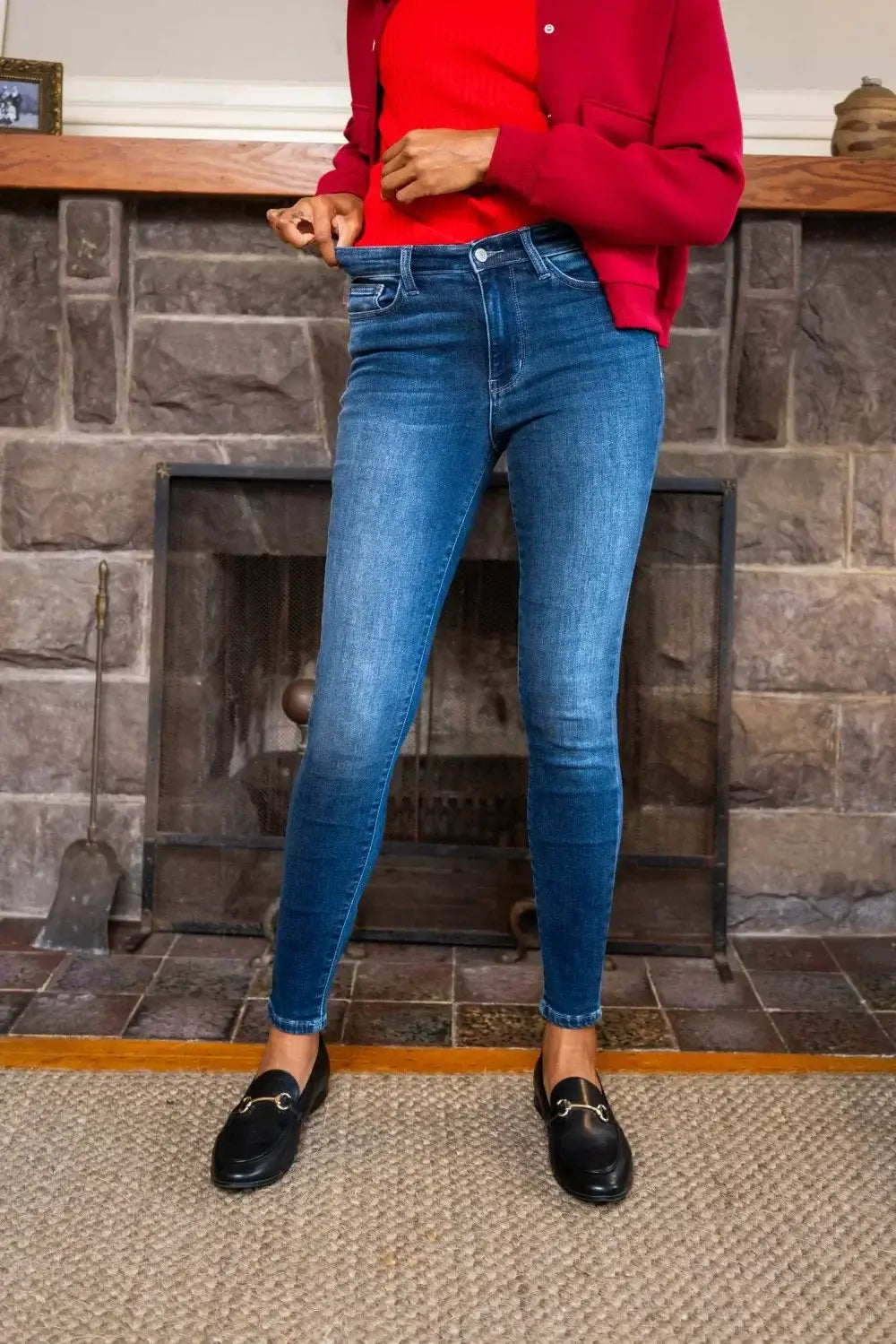 Judy Blue Full Size Washed Thermal Skinny Jeans Plus Size - Trendsi - Flyclothing LLC