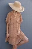 Swiss Dot V-Neck Flutter Sleeve Mini Dress - Trendsi