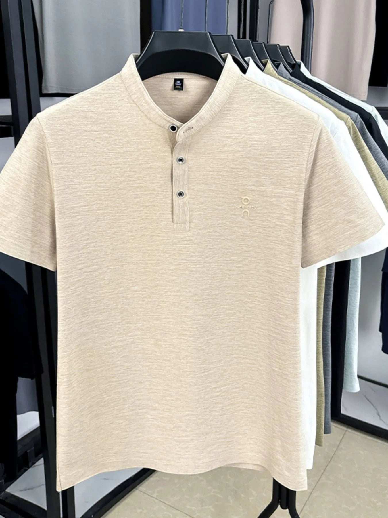 Men's Plus Size Button Detail Short Sleeve Polo - Trendsi - Flyclothing LLC