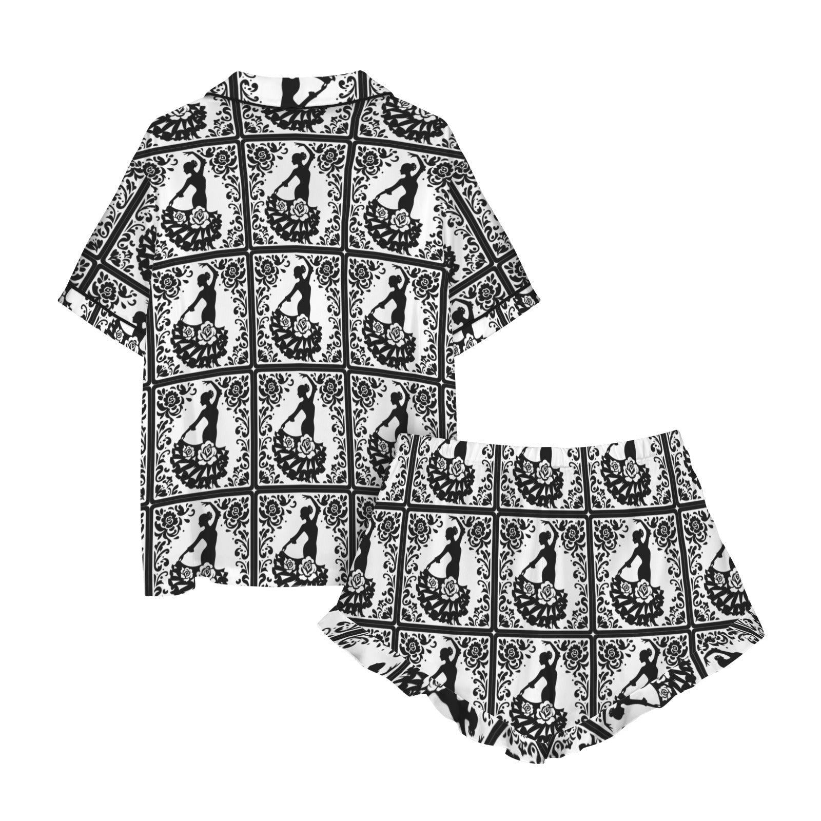 Baha Ranch Colores de Mexico Flamenco Southwestern Satin Pajamas
