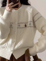 Cable Knit Button Up Cardigan - Trendsi - Flyclothing LLC