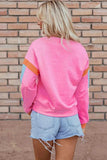 Contrast Round Neck Long Sleeve Top - Trendsi - Flyclothing LLC