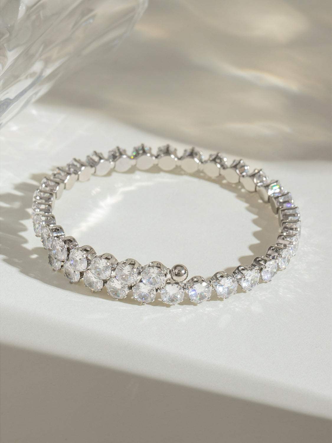 Stainless Steel Inlaid Zircon Bracelet - Trendsi - Flyclothing LLC