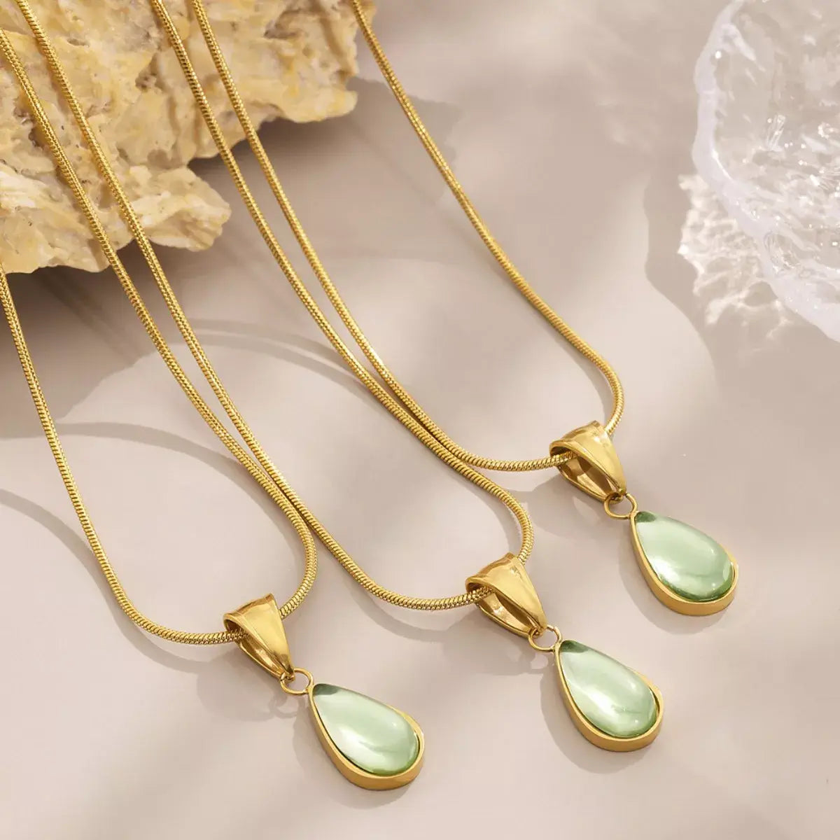 Stainless Steel Teardrop Necklace - Trendsi - Flyclothing LLC