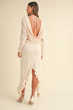 Mable Backless Asymmetric Ruffle Hem Dress - Trendsi