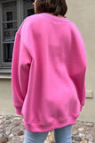 Oversize Round Neck Dropped Shoulder Sweatshirt - Trendsi