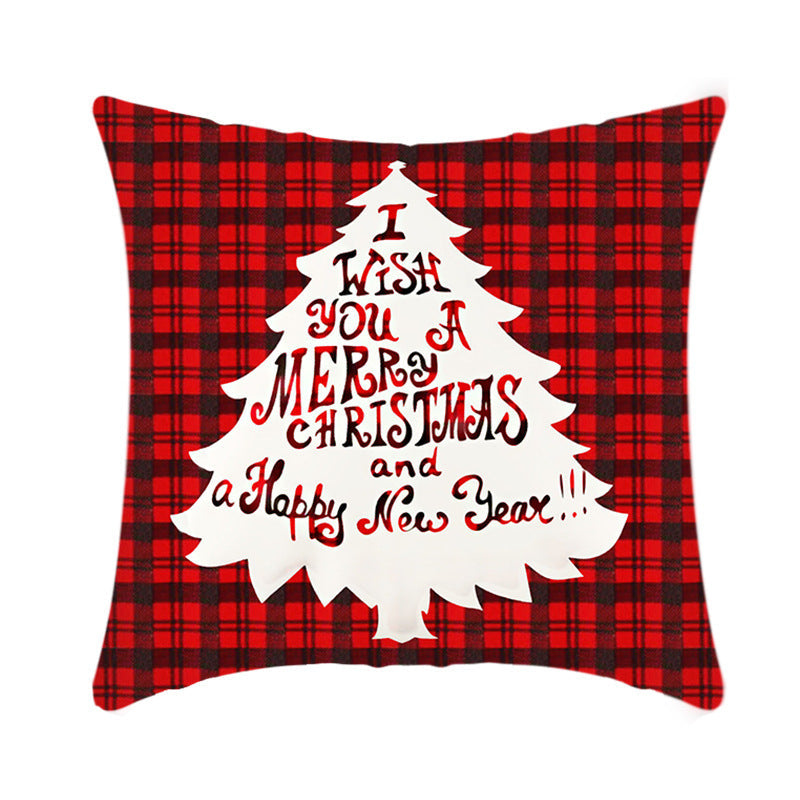 Merry Christmas Cushion Cover 45cm Elk Santa Claus Short Plush Sofa Pillow Cover Home Decor Pillowcase Christmas Decoration - My Store - Flyclothing LLC