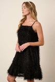 Mittoshop Feather Ruffle Hem Mini Cami Dress - Trendsi - Flyclothing LLC