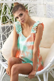BiBi Tie Dye Printed Textured Woven with Ruffled - Trendsi