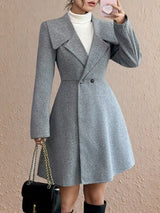 Double-Breasted Wool Blend Coat - Trendsi - Flyclothing LLC