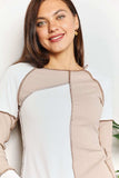 Double Take Color Block Exposed Seam Top - Trendsi - Flyclothing LLC