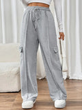 Drawstring Wide Leg Pants with Pockets - Trendsi