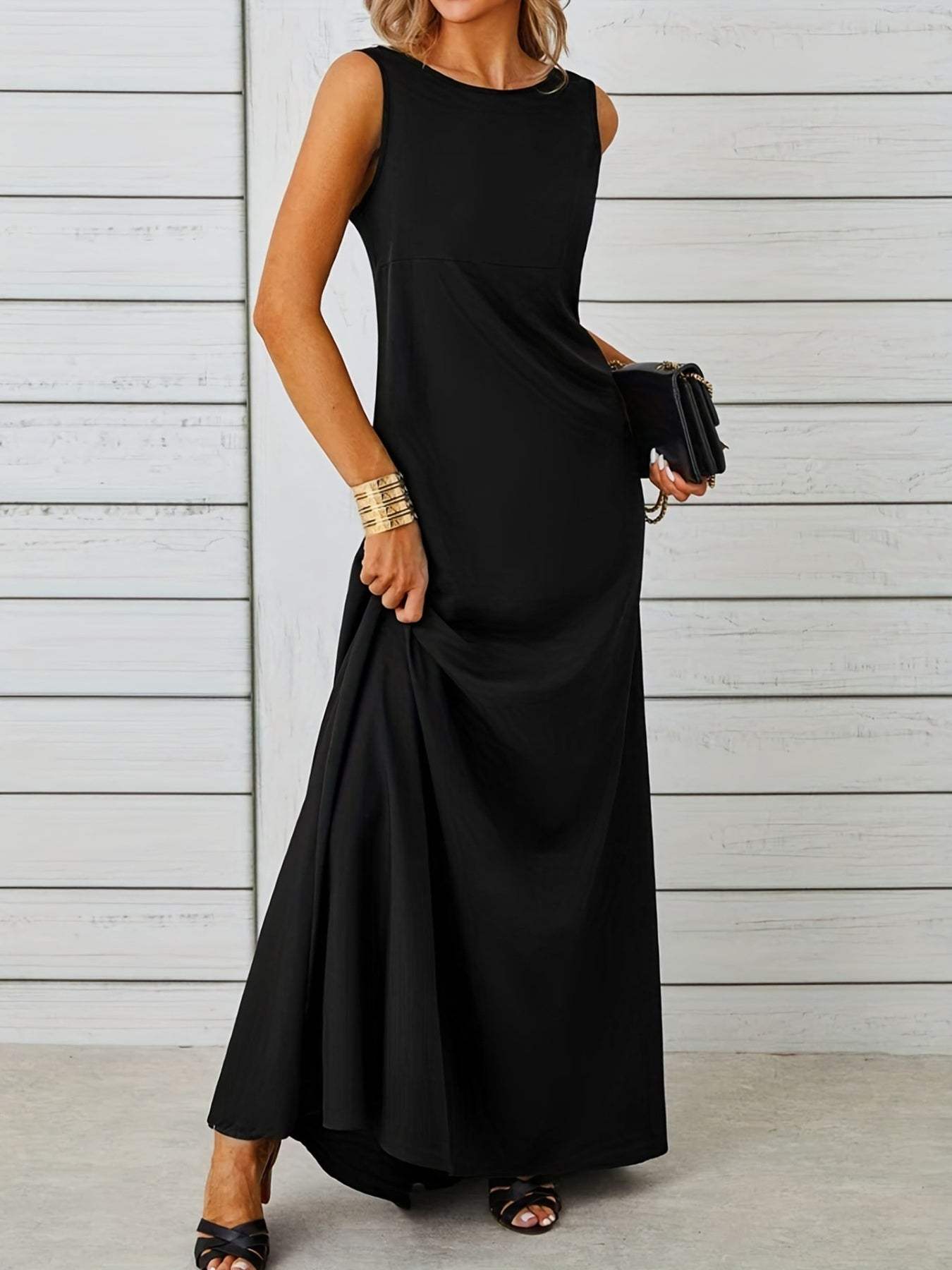 Sleeveless Flowy Maxi Dress - Trendsi - Flyclothing LLC