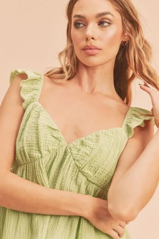 Aemi + Co Sweetheart Neck Ruffled Strap Top - Trendsi - Flyclothing LLC