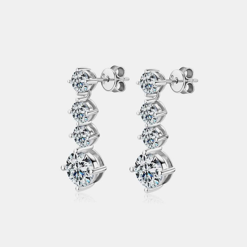 4 Carat Moissanite 925 Sterling Silver Earrings - Trendsi - Flyclothing LLC