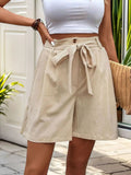 Tied High Waist Shorts with Pockets - Trendsi
