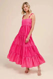 SO ME Stripe Tiered Maxi Dress with Colorful Chain Strap - Trendsi