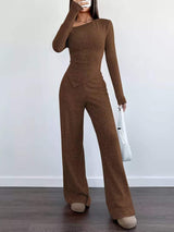 Chic One-Shoulder Asymmetrical Top and Wide-Leg Pants Set - Trendsi - Flyclothing LLC
