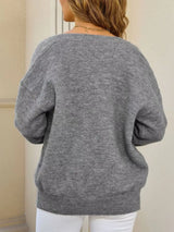 Casual Button-Down Knit Cardigan - Trendsi - Flyclothing LLC
