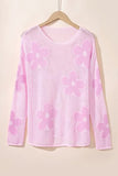 Openwork Round Neck Floral Knit Cover Up - Trendsi