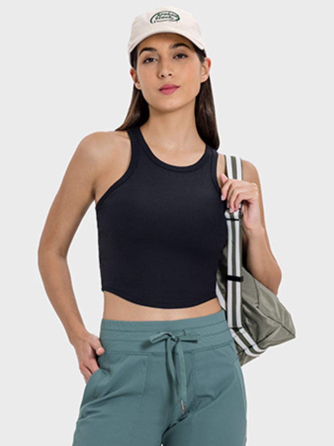 Round Neck Racerback Active Tank - Trendsi - Flyclothing LLC