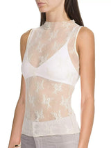 Lace Mock Neck Top - Trendsi - Flyclothing LLC