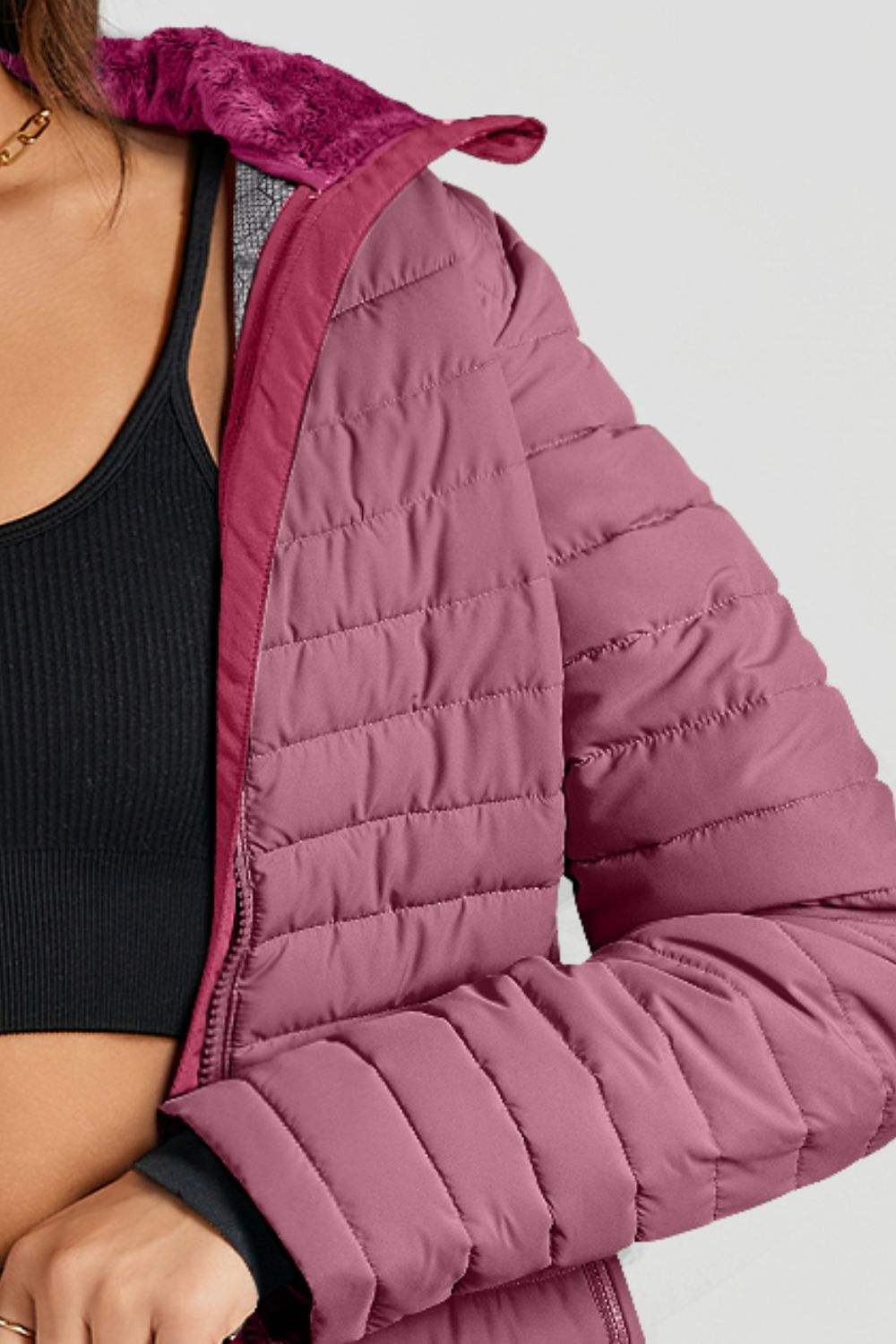 Turtleneck Zip Up Long Sleeve Jacket - Trendsi - Flyclothing LLC