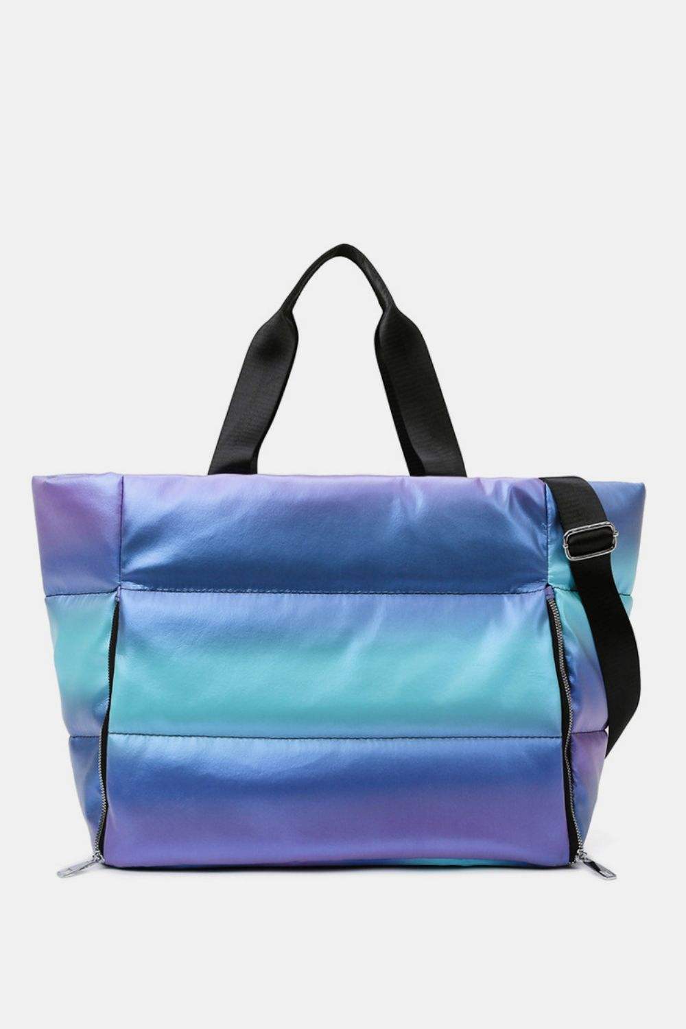 Gradient Quilted Travel Bag with Side Zippers - Trendsi - Flyclothing LLC