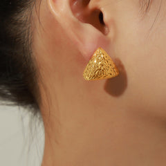 Gold-Plated Geometric Stud Earrings