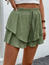 Tied Layered High Waist Shorts - Trendsi - Flyclothing LLC